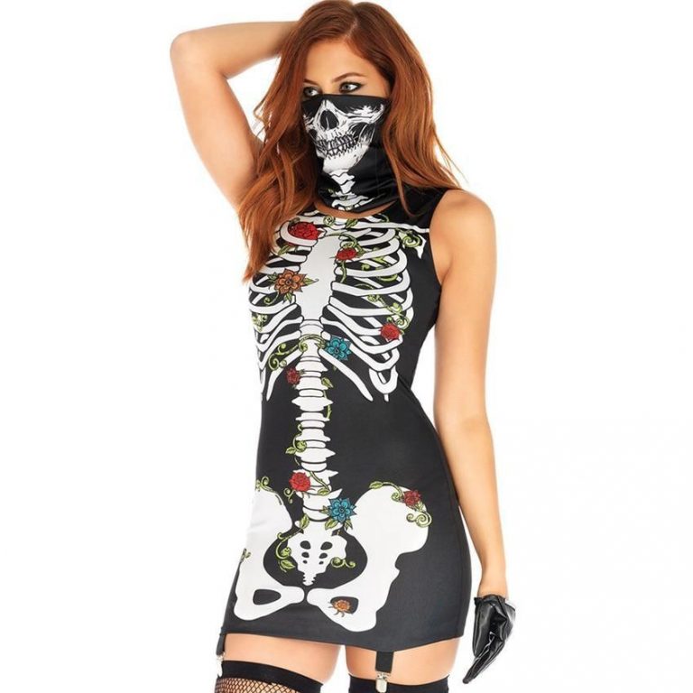 Robe squelette masqué