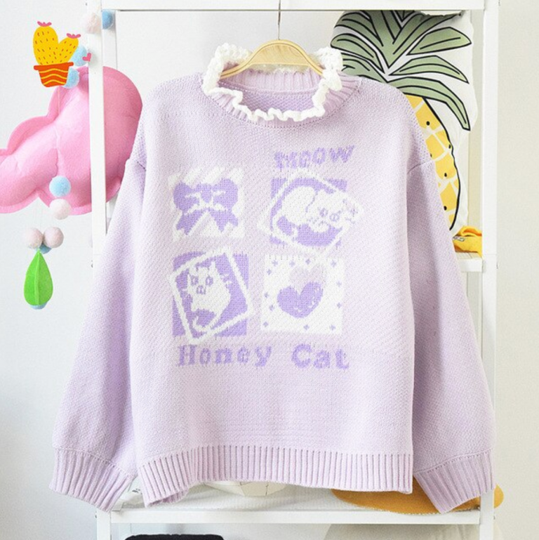 Sweat Lavande et Chats